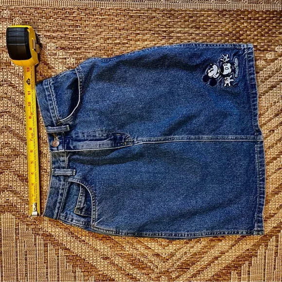 Vintage Disney Blue Denim Skirt with Mickey Embroidery Size XS - Picture 5 of 12
